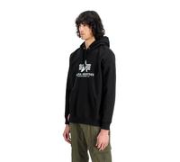 Hoodie ALPHA INDUSTRIES "Basic BL Hoodie", Herren, Gr. S, blau (denim blau), Obermaterial: 80% Baumwolle, 20% Polyester, regular fit, Sweatshirts Hoodie (26196444-S) denim blau