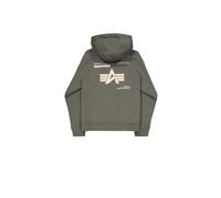 Alpha Industries Hoodie Label Backprint, Herren, Dark Olive, Gr. M