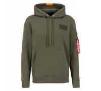 Alpha Industries Herren Hoodie Red Stripe dark green XXL