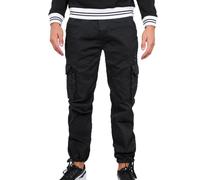 Cargohose ALPHA INDUSTRIES "Jet Pant", Herren, Gr. 31, N-Gr, schwarz, Web, Obermaterial: 100% Baumwolle, unifarben, normal lang, Hosen Cargohose, mit seitlichen Cargotaschen und Kordelzug am Beinabsch