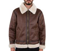 Alpha Industries Herren Kunstlederjacke B3 FL Brown S
