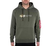 Alpha Industries Herren Hoodie Alpha Label dark olive M