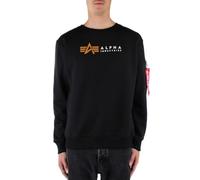 Alpha Industries Herren Label Sweater Für Sweatshirt, Schwarz, M EU