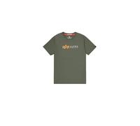 Kurzarmshirt ALPHA INDUSTRIES "Alpha Label T" Gr. S, grün (dark olive) Herren Shirts (71256029-S) dark olive