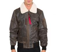 Alpha Industries Herren Lederjacke Injector III vintage brown S