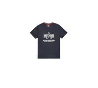 Rundhalsshirt ALPHA INDUSTRIES "Logo Print T", Damen, Gr. 3XL, navy, Single Jersey, Obermaterial: 100% Baumwolle, unifarben, regular fit normal, Rundhals, Shirts Rundhalsshirt (60196246-XXXL) navy