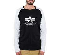 Alpha Industries Herren Longsleeve Basic Logo black/white XXL