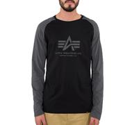 Alpha Industries Herren Longsleeve T-Shirt Basic Logo black/greyblack XXL