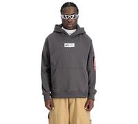 Alpha Industries Metal Plate Hoodie Größe S Grau