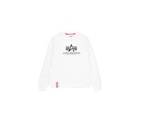 Alpha Industries Herren Sweatshirt Basic Sweater – Weiß – Logo-Print – 37.13