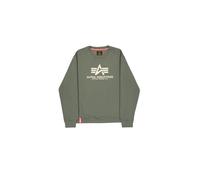 Alpha Industries Sweatshirt Basic Sweater – angeraute Sweatware, 100% Baumwolle, Herren Gr. S, Grün