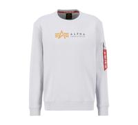 Sweater ALPHA INDUSTRIES "Alpha Label Sweatshirt", Herren, Gr. 3XL, grau (pastel grau), Obermaterial: 80% Baumwolle, 20% Polyester, regular fit, Sweatshirts Sweater (24132340-XXXL) pastel grau