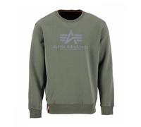 Alpha Industries Basic Sweater Reflective Print Sweatshirt für Herren Dark Olive