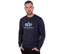 Alpha Industries Herren Sweater Basic Logo Reflective Print rep. blue S