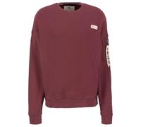 Alpha Industries Herren Sweater Organics OS organic burgundy S