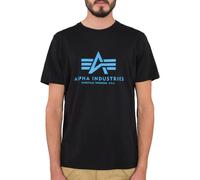 Alpha Industries Herren T-Shirt Basic Logo black/blue XXL