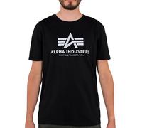 Alpha Industries Herren T-Shirt Basic Logo Reflective Print black M