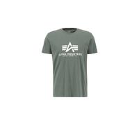 T-Shirt ALPHA INDUSTRIES "Basic T-Shirt", Herren, Gr. XL, grün (vintage grün), Single Jersey, Obermaterial: 100% Baumwolle, bedruckt, regular fit normal, Rundhals, normaler Saum, Shirts T-Shirt, Baumw