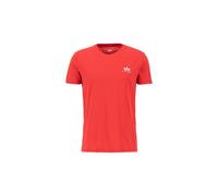 Rundhalsshirt ALPHA INDUSTRIES "BASIC T SMALL LOGO", Herren, Gr. 3XL, rot (speed rot), Single Jersey, Obermaterial: 100% Baumwolle, bedruckt, schmal normal, Rundhals, gerader Abschluss, Shirts Rundhal