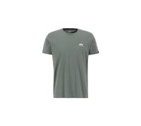 Rundhalsshirt ALPHA INDUSTRIES "BASIC T SMALL LOGO", Herren, Gr. 3XL, grün (vintage grün), Single Jersey, Obermaterial: 100% Baumwolle, bedruckt, schmal normal, Rundhals, eingesetzt gerader Abschluss,