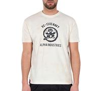 Alpha Industries Herren USN Cat T-Shirt, Vintage White/Black, M