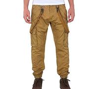 Cargohose ALPHA INDUSTRIES "Utility Pant", Herren, Gr. 34, Normalgrößen, grün (khaki), Obermaterial: 98% Baumwolle, 2% Elastan. Futter: 100% Baumwolle, Hosen Cargohose (99831158-34) khaki