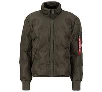 Alpha Industries Hooded Logo Puffer Winterjacke für Herren Dark Olive