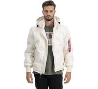 Alpha Industries Hooded Logo Puffer Winterjacke für Herren Jet Stream White
