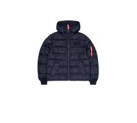 Alpha Industries Hooded Puffer Alpha Faux Down Winterjacke Größe M Blau