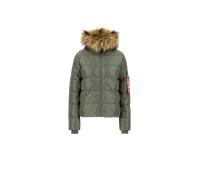 Alpha Industries - Hooded Puffer Alpha Winterjacke für Frauen - Größe L - Olivgrün