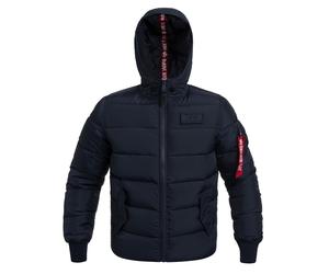 Alpha Industries - Hooded Puffer FD - Kapuzen-Pufferjacke FD - Replica Blau 3XL