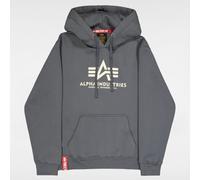 Alpha Industries Basic Hoody Kapuzensweat für Herren Greyblack