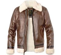ALPHA INDUSTRIES Jacke Herren Umlegekragen Lederimitat braun, XXL