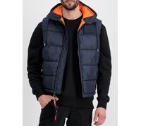 Alpha Industries Hooded Faux Down Puffer Slim Vest Daunenjacke Größe S Blau
