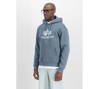 Hoodie ALPHA INDUSTRIES "Basic BL Hoodie", Herren, Gr. XL, blau (denim blau), Obermaterial: 80% Baumwolle, 20% Polyester, regular fit, Sweatshirts Hoodie (26196444-XL) denim blau
