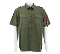 Alpha Industries Kurzarmhemd Basic Slim (Baumwolle) sagegrün Herren, Größe L