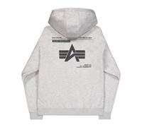 Alpha Industries Label Zip Backprint Hoodie Größe L Grau