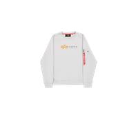 Alpha Industries Label Print Sweater Sweatshirt Größe S Grau