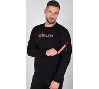 Alpha Industries Label Pullover, schwarz, Größe S für Männer