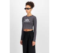 Alpha Industries Basic Cropped Longsleeve in Gr. S in Grau