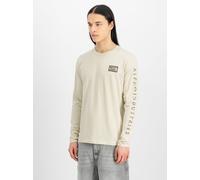 Longsleeve ALPHA INDUSTRIES "Alpha Industries Men - Longsleeves Camo Sleeve Longsleeve", Herren, Gr. M, weiß (vintage weiß), Obermaterial: 100% Baumwolle, Langarm, Shirts (87365837-M) vintage weiß