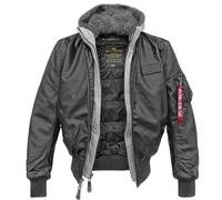 Alpha Industries Lederjacke MA1 D-Tec (Sale) schwarz/grau, Größe S, Herren