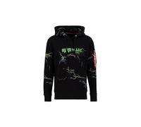 Alpha Industries Lightning AOP Hoody Kapuzensweat für Herren Black/Poisongreen