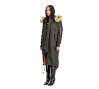 Alpha Industries - Women's Long Fishtail Jacke - Black/Olive M