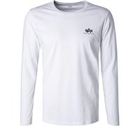 Alpha Industries Herren Basic LS Small Logo Longsleeve T-Shirt, White, M