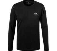 Langarmshirt ALPHA INDUSTRIES "Basic LS Small Logo" Gr. XXXL, schwarz (black) Herren Shirts (49531041-XXXL) black