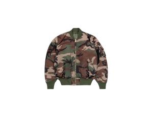 Alpha Industries MA-1 Base Camo Flight UV Loose Bomberjacke Größe M Woodland Camouflage