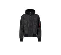 Alpha Industries Lederjacke MA1 D-Tec schwarz, Größe L, Herren