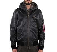 Alpha Industries MA-1 D-Tec Leather Jacke, schwarz, Größe M