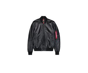 Alpha Industries MA-1 Leather Lederjacke Größe 3XL Schwarz